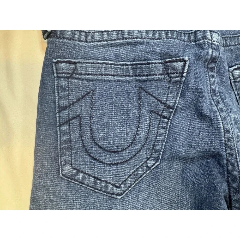 True Religion Ricky Straight Jeans Mens 31 Medium Wash Stretch Denim